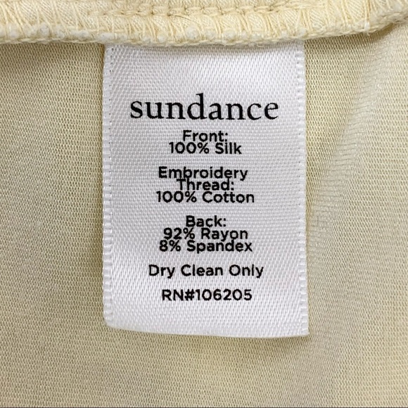 Sundance Easy Embroidered Pleated V-Neck Yellow Buttercup Top - Picture 8 of 9